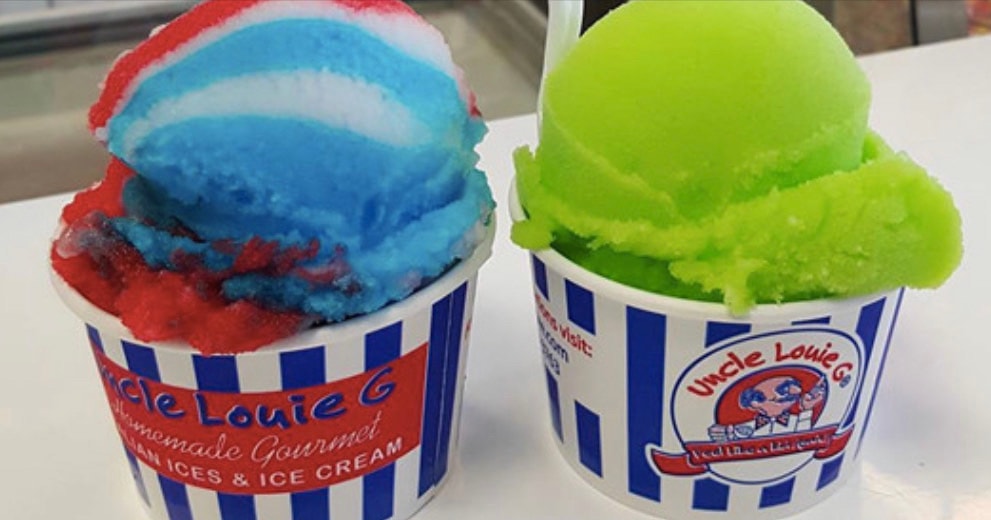 Uncle Louie G's colorful Italian ice cups served at an event